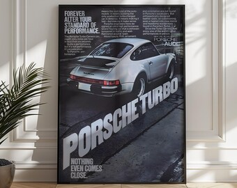 Porsche Turbo Poster, Race Car Wall Art (Digital Print)