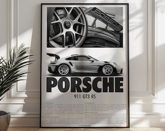 Porsche 911 GT3 RS Poster, Automotive Wall Art (Digital Print)