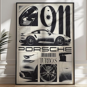 Porsche 911 Turbo S Poster - Sleek Wall Art for Car Enthusiasts - Boys Room Decor Idea, Home Decor Digital Print, Race Car Poster