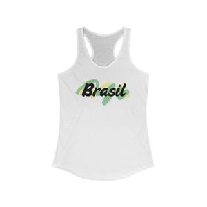 Brasil Racerback Tank, Brazilian Flag Tank Top, Women&#39;s Tank Top, Summer Tank, Rio de Janeiro Tank, Carnival Tank, Beach Tank, Festival Tank