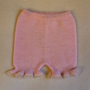 Vintage 80s Pink Knit Bloomers For Baby Girl, 12m