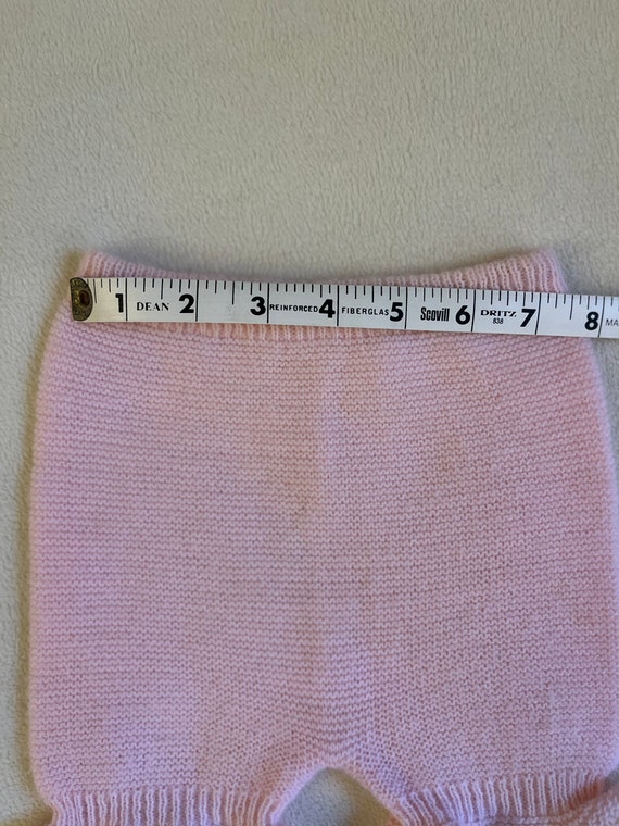 Vintage 80s Pink Knit Bloomers For Baby Girl, 12m - image 3