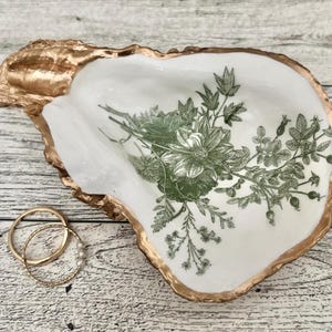 Oyster Shell Ring Dish, Trinket Dish, Bridal Shower Gift, Beach Themed ...