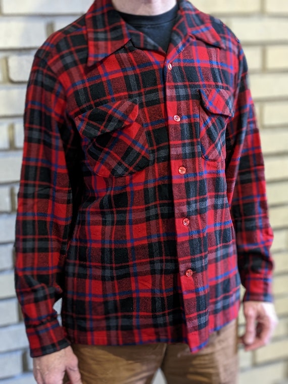 1960s Pendleton Red Plaid CPO Jacket