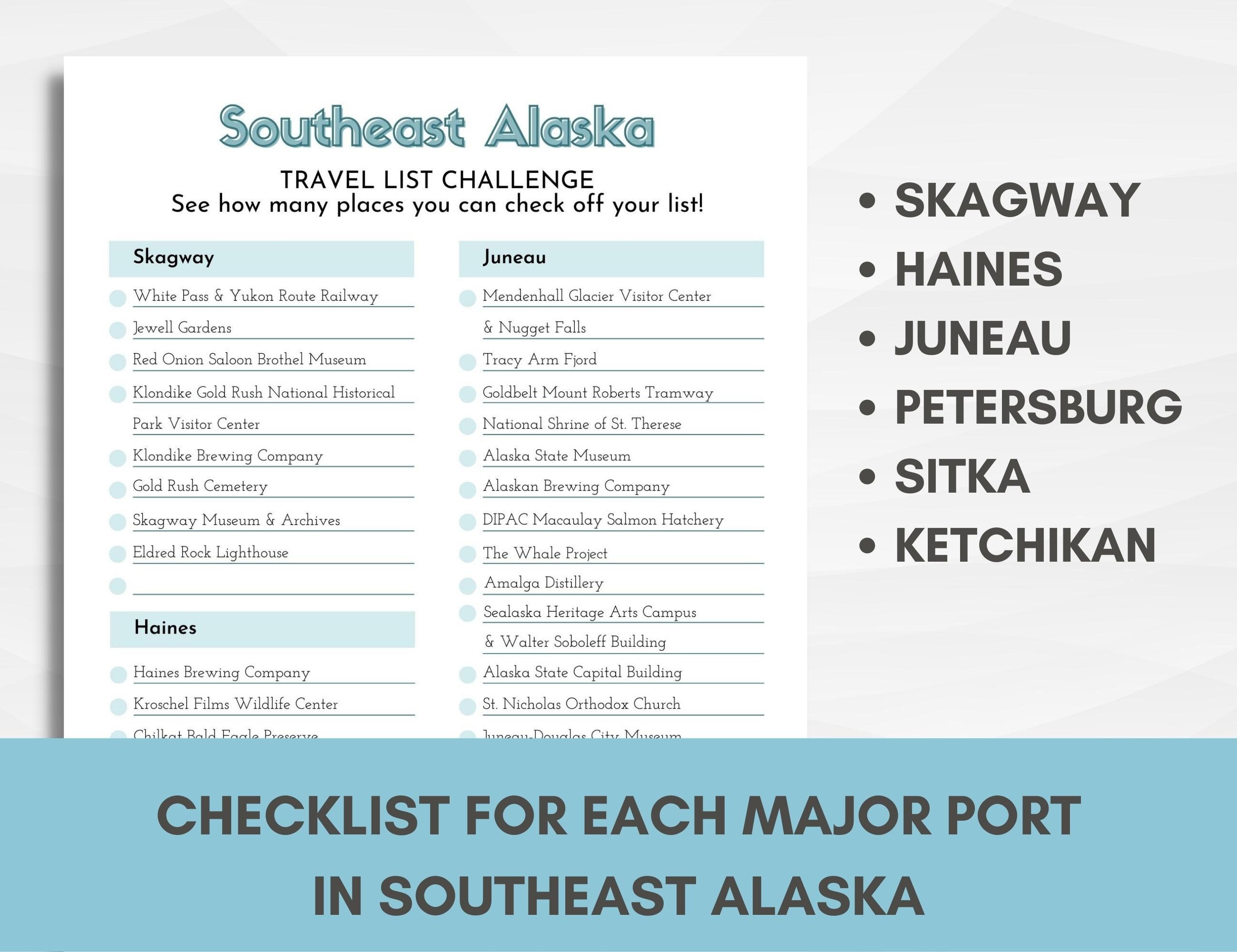 Cruise Checklist, Printable List for Cruise Travel, Southeast Alaska