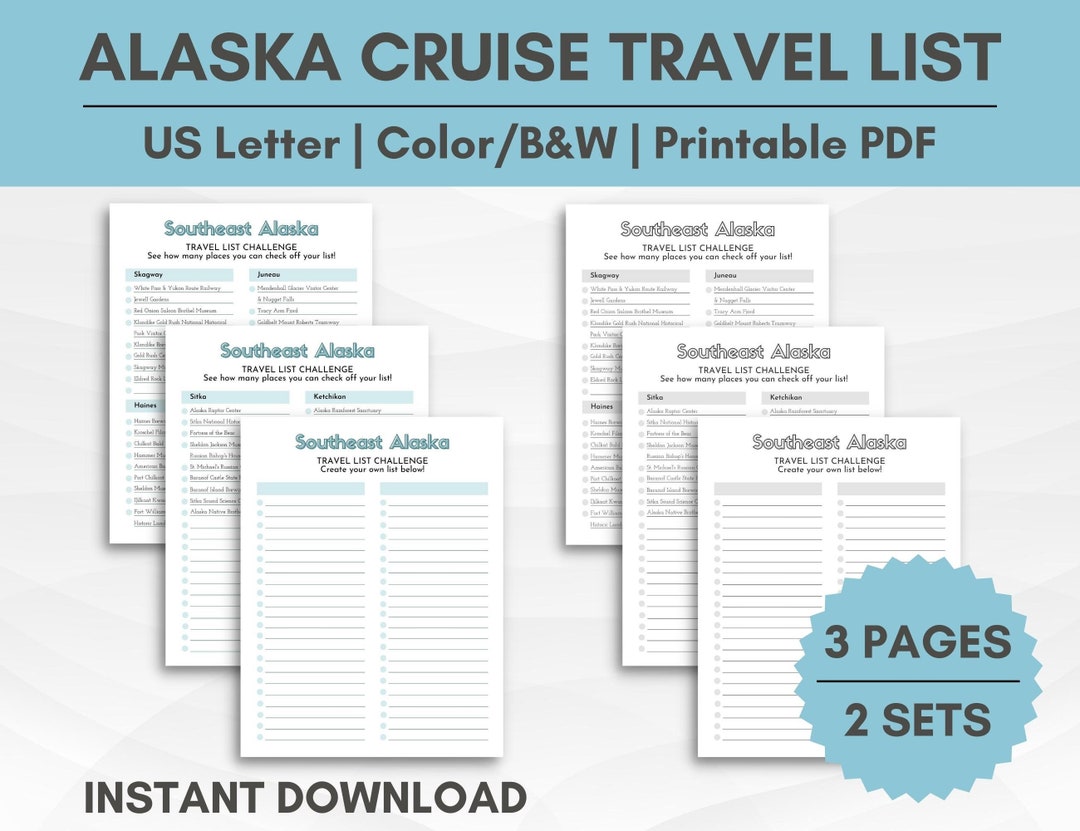 Cruise Checklist, Printable List for Cruise Travel, Southeast Alaska ...