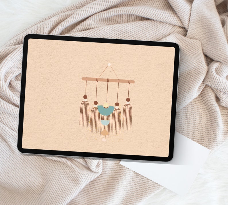 Boho Aesthetic Wall Décor Wallpaper for Ipad and Laptop Etsy