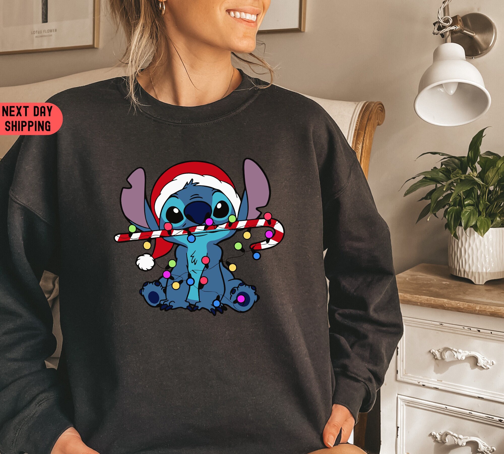 Stitch Christmas Sweatshirt Christmas Disney Stitch Sweatshirt