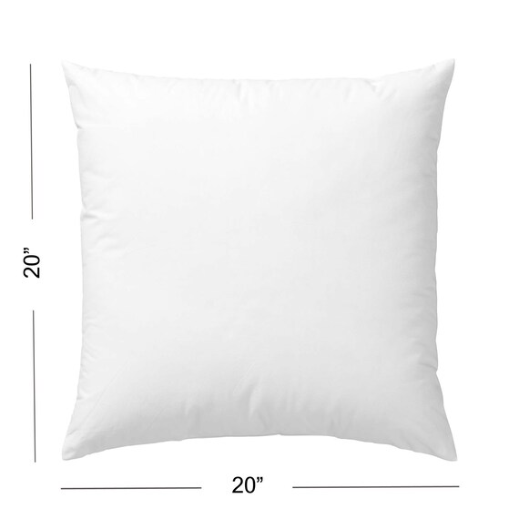 Down Alternative Hypoallergenic Pillow Insert Cotton Cover | 10x10 | 12x12 | 14x14 | 16x16 | 18x18 | 20x20 | 22X22 | 24x24 | Throw Pillow, Size: 20 x