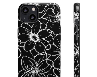 Black & White Floral iPhone/Samsung/Google Pixel Case