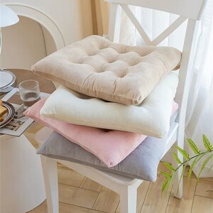 Chunky Square Knotted Cushion Sofa Plush Pillow Thick Pad Home Decor Solid  Color