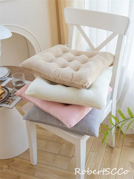 Solid Color Fluffy Square Cushion Fluffy Soft Plush Chair Cushion Thick  Square Pad Skin-friendly Cushion Multi Colors Chair Cushion 