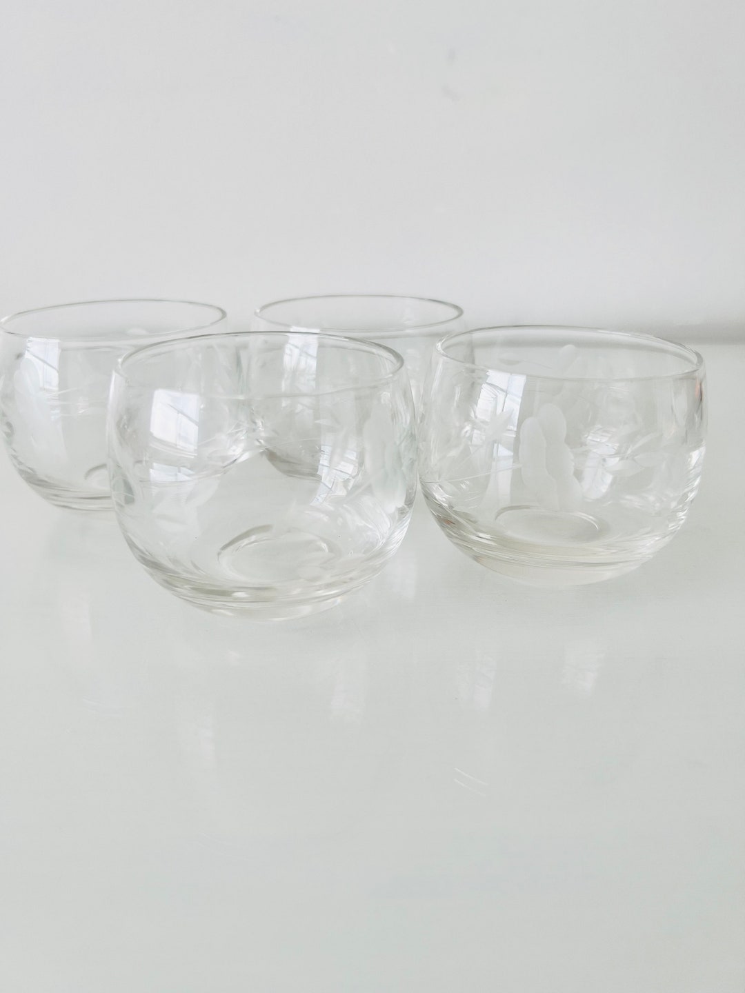 Vintage Princess House Etched Roly Poly Glasses Etsy UK