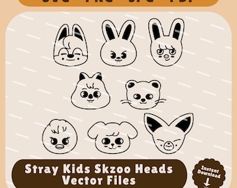 Stray Kids SKZ Skzoo Heads File digitali / svg png jpg pdf