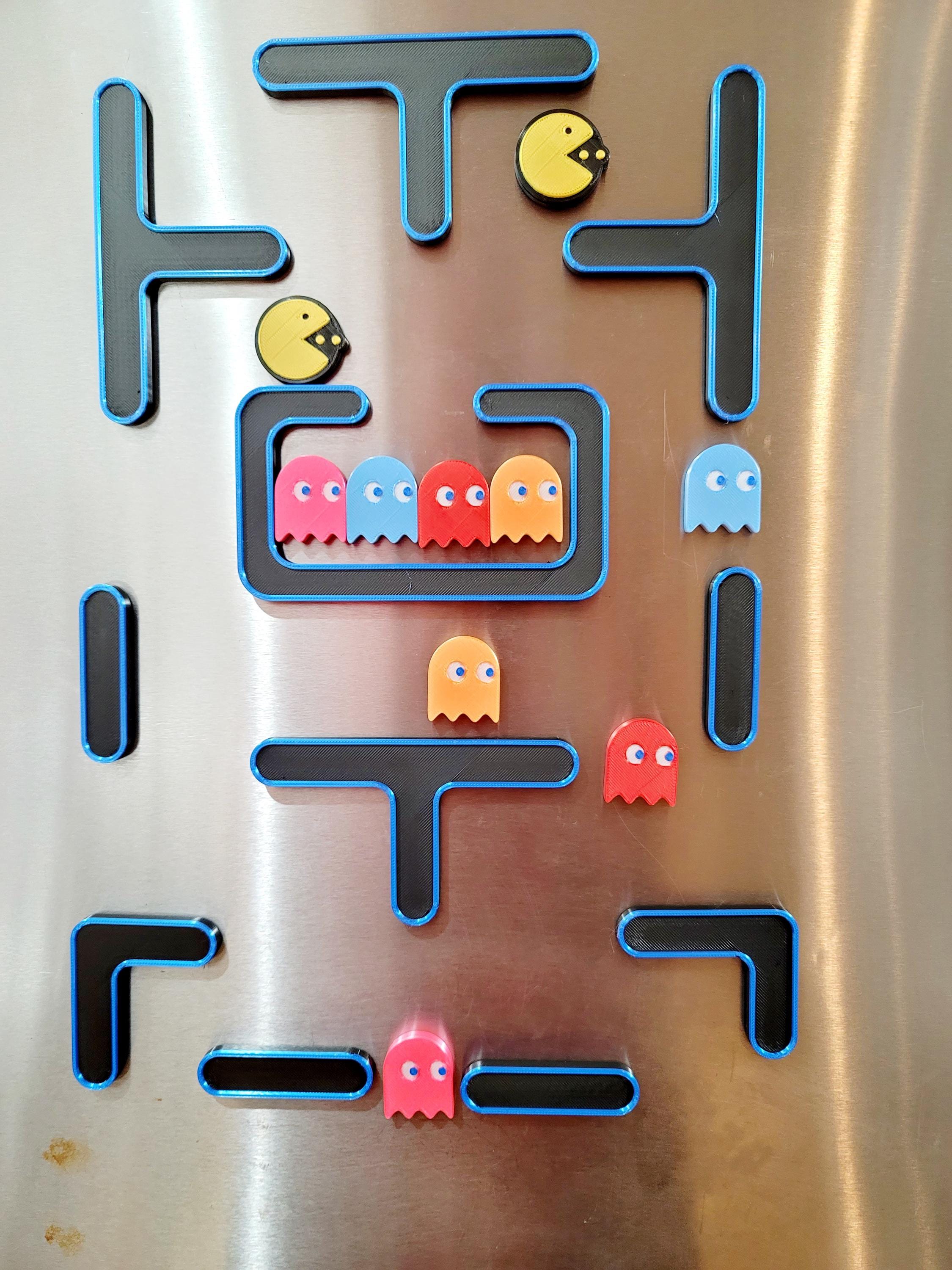 Retro Arcade Maze Fridge Magnets | Pac-Man Themed Chomper, Ghosts, Modular Pieces product image