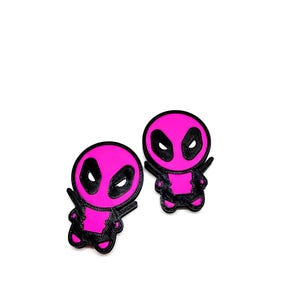 Chibi Ladypool Magnetic Fidget Slider | Pink Black Anti-Hero Stress Relief Toy