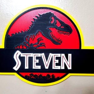 Custom Jurassic Park-inspired Wall Logo Sign – Personalized Name Sign | Dinosaur Decor with optional keychain image 6