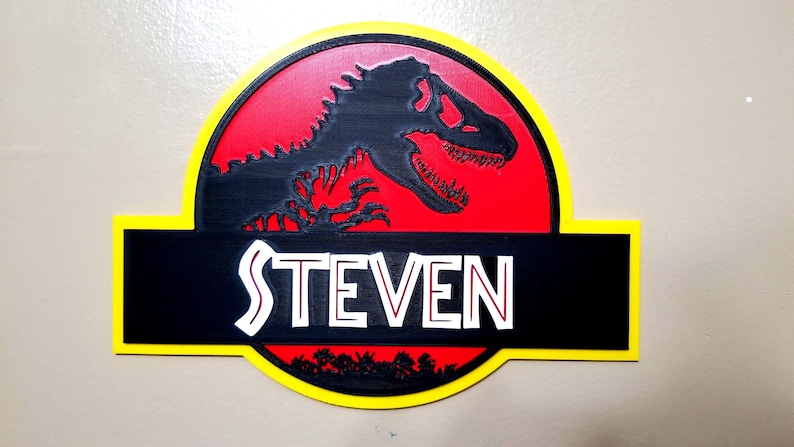 Custom Jurassic Park-inspired Wall Logo Sign – Personalized Name Sign | Dinosaur Decor with optional keychain image 6