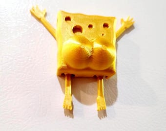 Sea Sponge Booty Butt Fridge Magnet Yellow