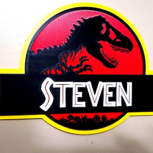 Custom Jurassic Park-inspired Wall Logo Sign – Personalized Name Sign | Dinosaur Decor with optional keychain image 5