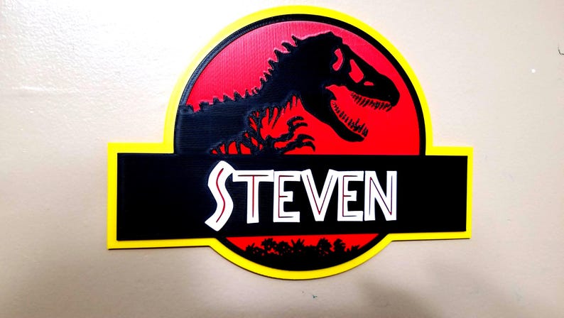 Custom Jurassic Park-inspired Wall Logo Sign – Personalized Name Sign | Dinosaur Decor with optional keychain image 5