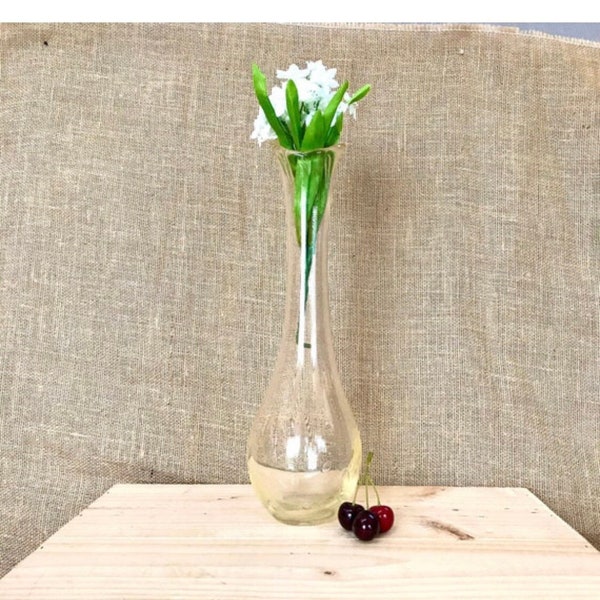 Tall Slim Glass Vase Etsy