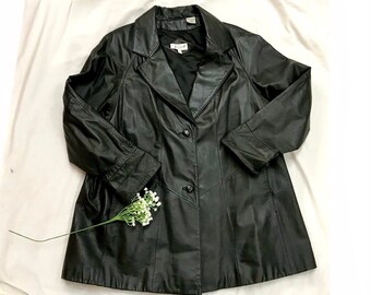 ジャケット・アウター 80's vintage leather long hoodie coat Womens Leather Coat Green S-M-L Long SOFT Lambskin Vintage