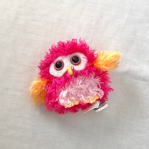Fluffy Pink Owl Woodland Plush Plushie Barn Owl Cute Orange Pink Ball Fluffy Tropical Owl Baby Bird Nursery Decor Gift Celebration Ganz
