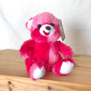 Chubby Pink Raspberry Baby Teddy Bear Stuffed Animal Plushie Plush Toy Baby Shower Gift Nursery Decor Baby Boy Girl Small Fluffy Bear Baby