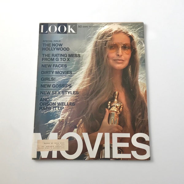 Vintage Look Movie Magazine Novermber 1970 1970s Fashion Magazines Groovy Hippie 70s Style Poster color Collectible Print Film Cigarette