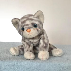 Vintage TY Silver the Tabby Cat Stuffed Animal Beanie Baby Cat Stuffed Toy Plushie Plush Kitten Cat Toy Beanie Baby Collectible Stuffed