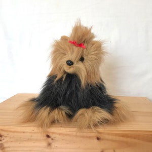 Vintage TY Yappy the Yorkie Fluffy Plushie Stuffed Animal Yorkshire Terrier Dog Puppy Stuffed Toy Brown Black Realistic Yorkie Lover