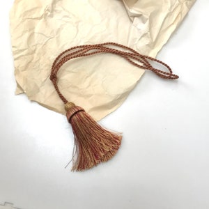 Burgundy Gold 5&quot; tassel Large furniture curtain drapery vintage style home decor shabby chic Tassel Tuscany style MCM Mid Century Royalty