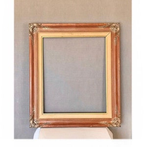 Antique Wood Picture Frame Pewter Carved Wooden Ornate Gilt Living Room Victorian Rococo Gilt Large Hollywood Regency Retro Gallery Decor