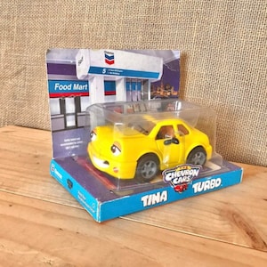 Vintage Tina Turbo The Chevron Cars Toy Car Yellow Collectible Mint Toy Kids 1990s Collectible Decorative Decor Desk Office Nostalgic 1998