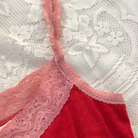 Vintage Pink Slip Dress Victorias Secret Lace Tri… - image 7