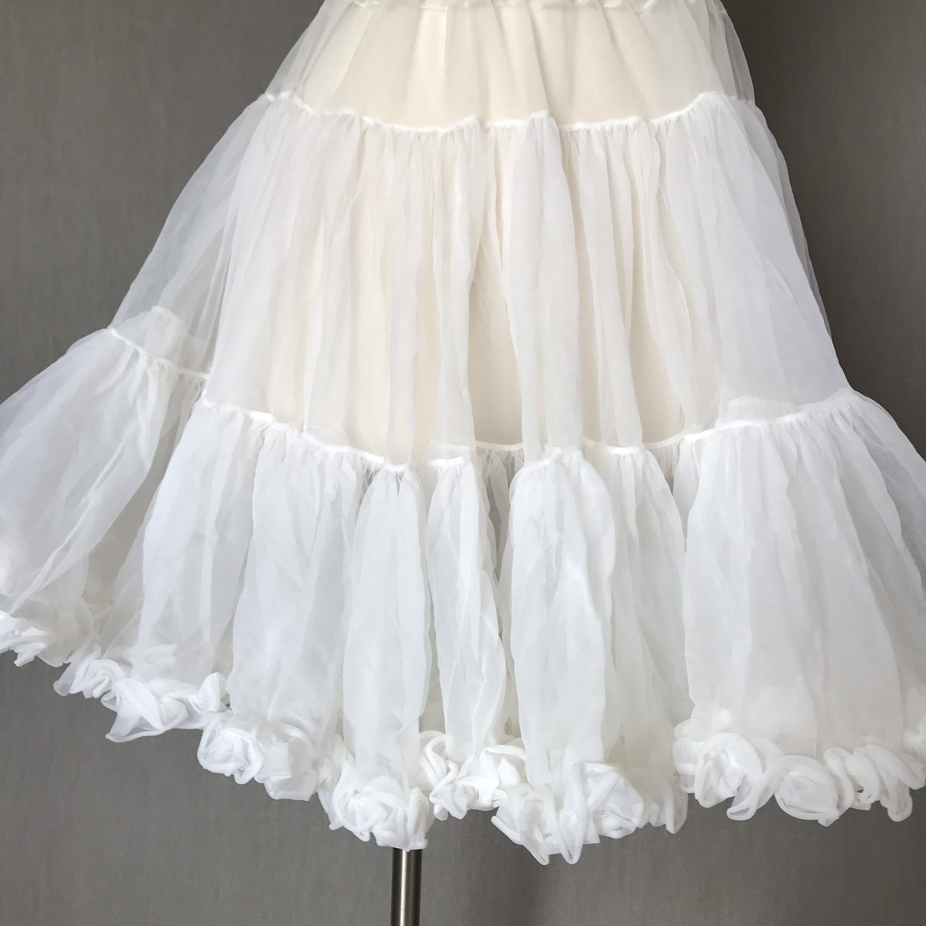 White Fluffy Petticoat Skirt Ruffled Frilly Frilled Lolita Princess ...
