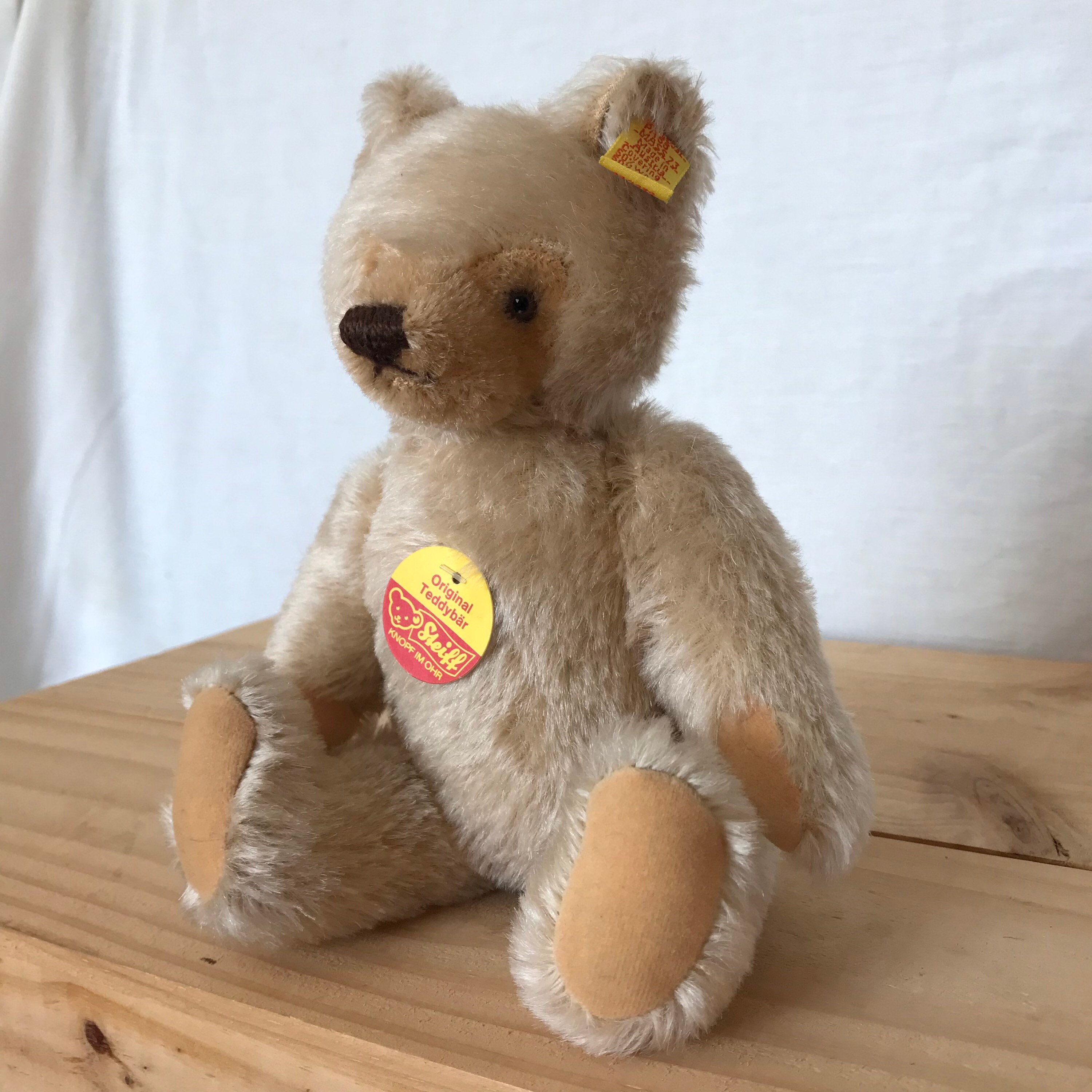Vintage Original Steiff Teddy Bear With Hand Knit Sweater