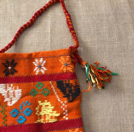 Vintage Mexican Wool Crossbody Purse Blanket Azte… - image 7