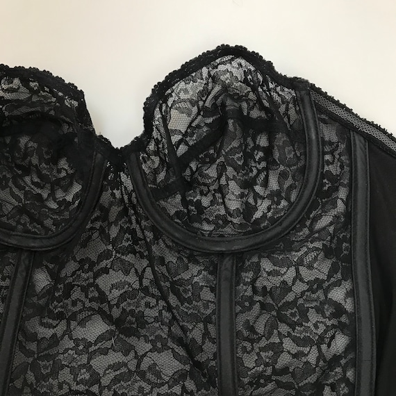Vintage Lace Underwire Dark Victorian Black Lace … - image 9