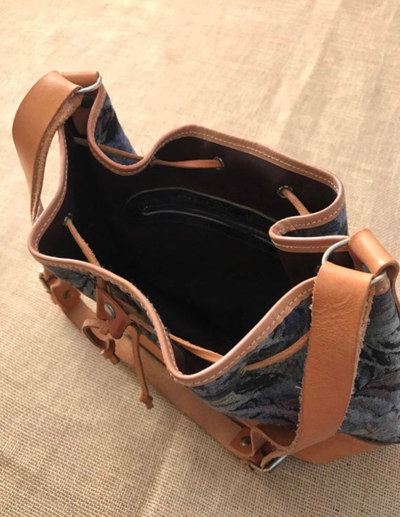 Vintage Leather Crossbody Bag Satchel Made in Ita… - image 7