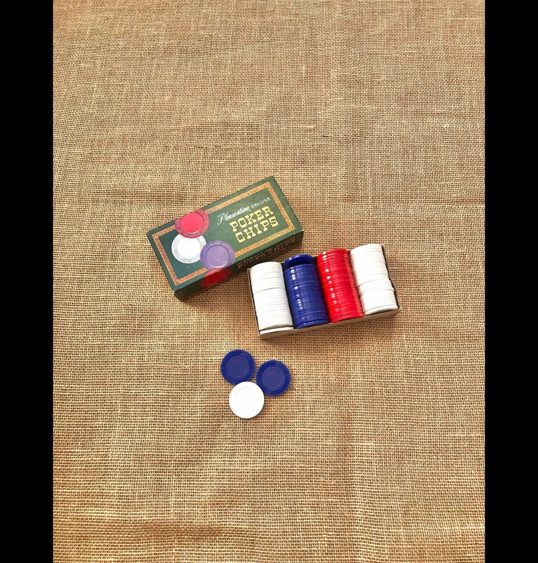 Vintage 1963 Pleasantime Deluxe Poker Chips 100 Total Box Set