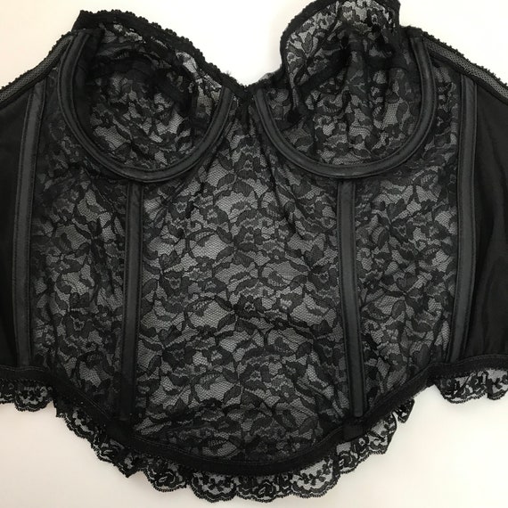 Vintage Lace Underwire Dark Victorian Black Lace … - image 10