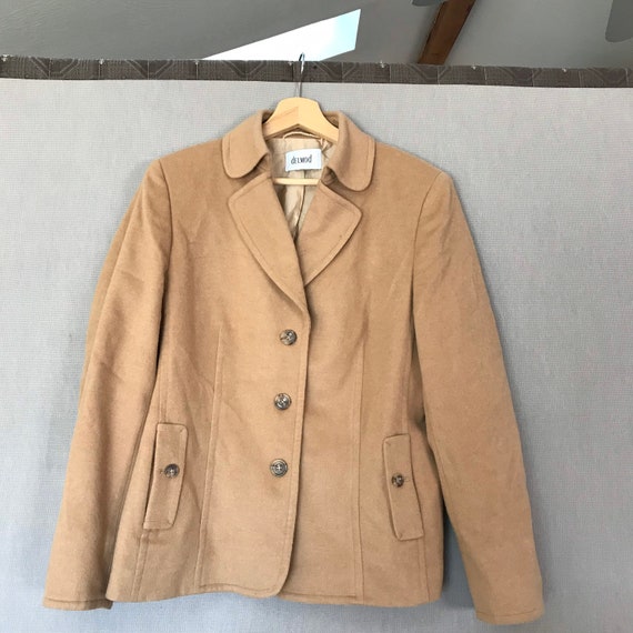 Vintage 1990s Delmod Wool Suit Beige 3 Button Coa… - image 5