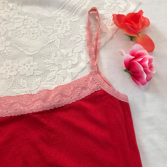 Vintage Pink Slip Dress Victorias Secret Lace Tri… - image 9