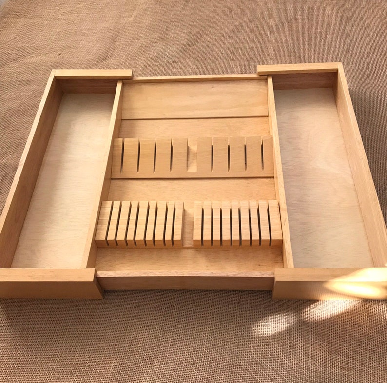 Rustic Knife Organizer Silverware Wooden Block Drawer Wood Display