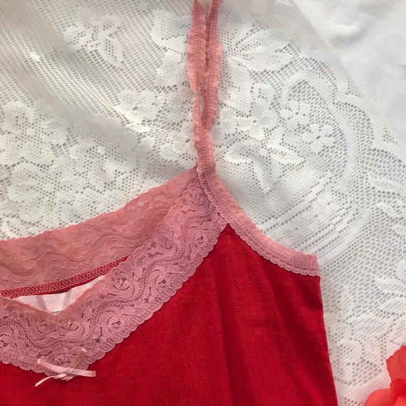 Vintage Pink Slip Dress Victorias Secret Lace Tri… - image 6