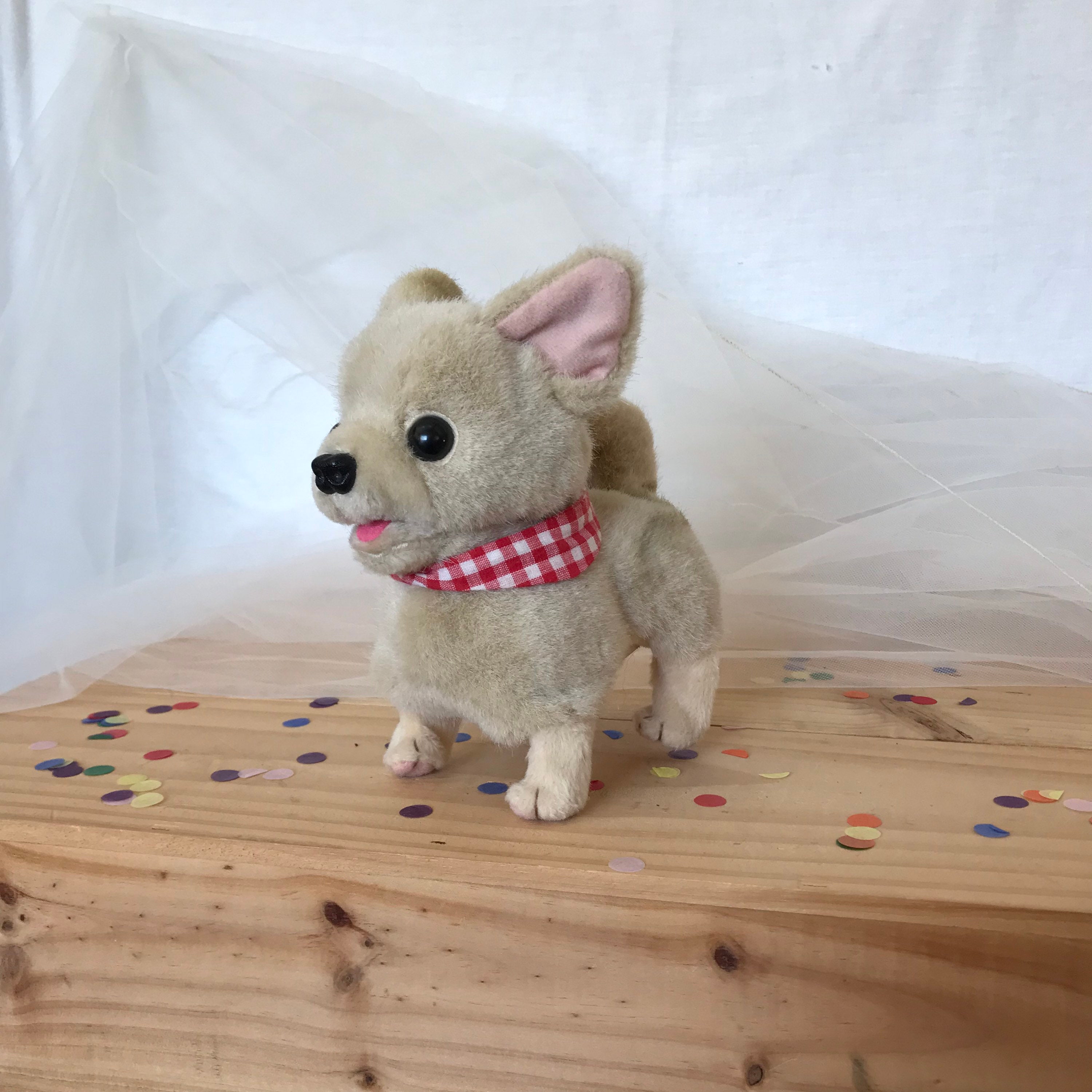 Vintage Chihuahua Dog Animated Barking and Walking Plushie Toy