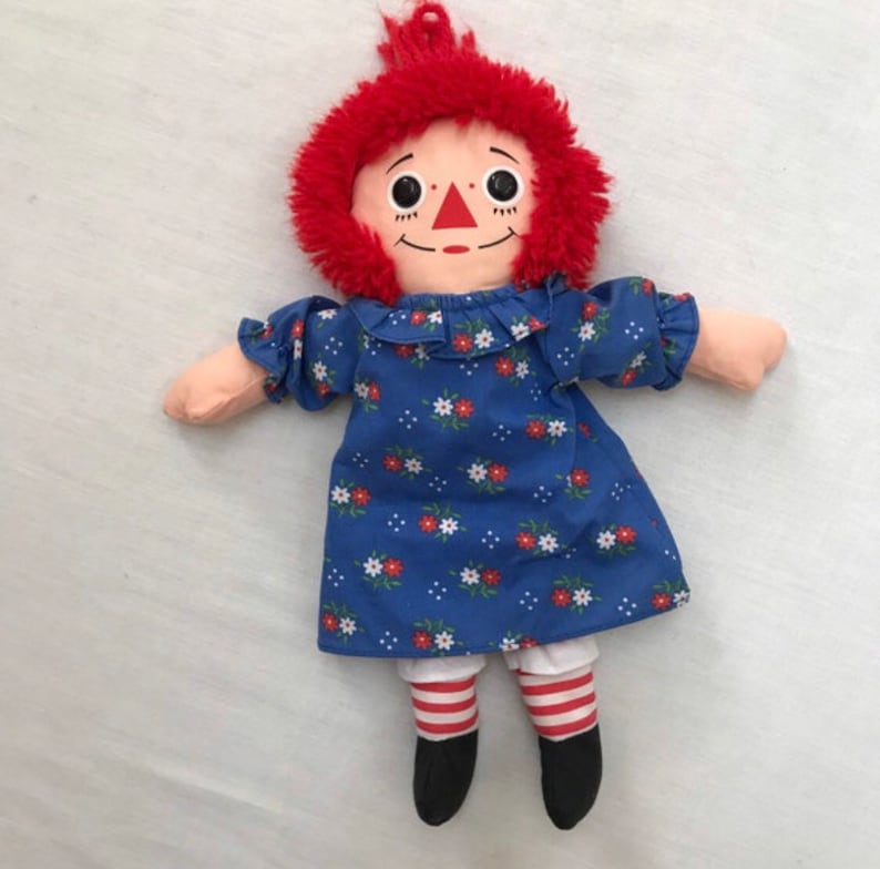 Playschool Raggedy Ann 1987 Stuffed Plush Doll Red Hair 12 Plush