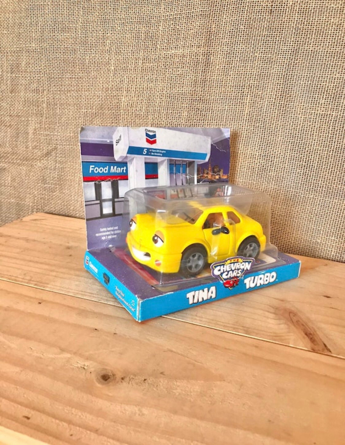 Vintage Tina Turbo the Chevron Cars Toy Car Yellow Collectible